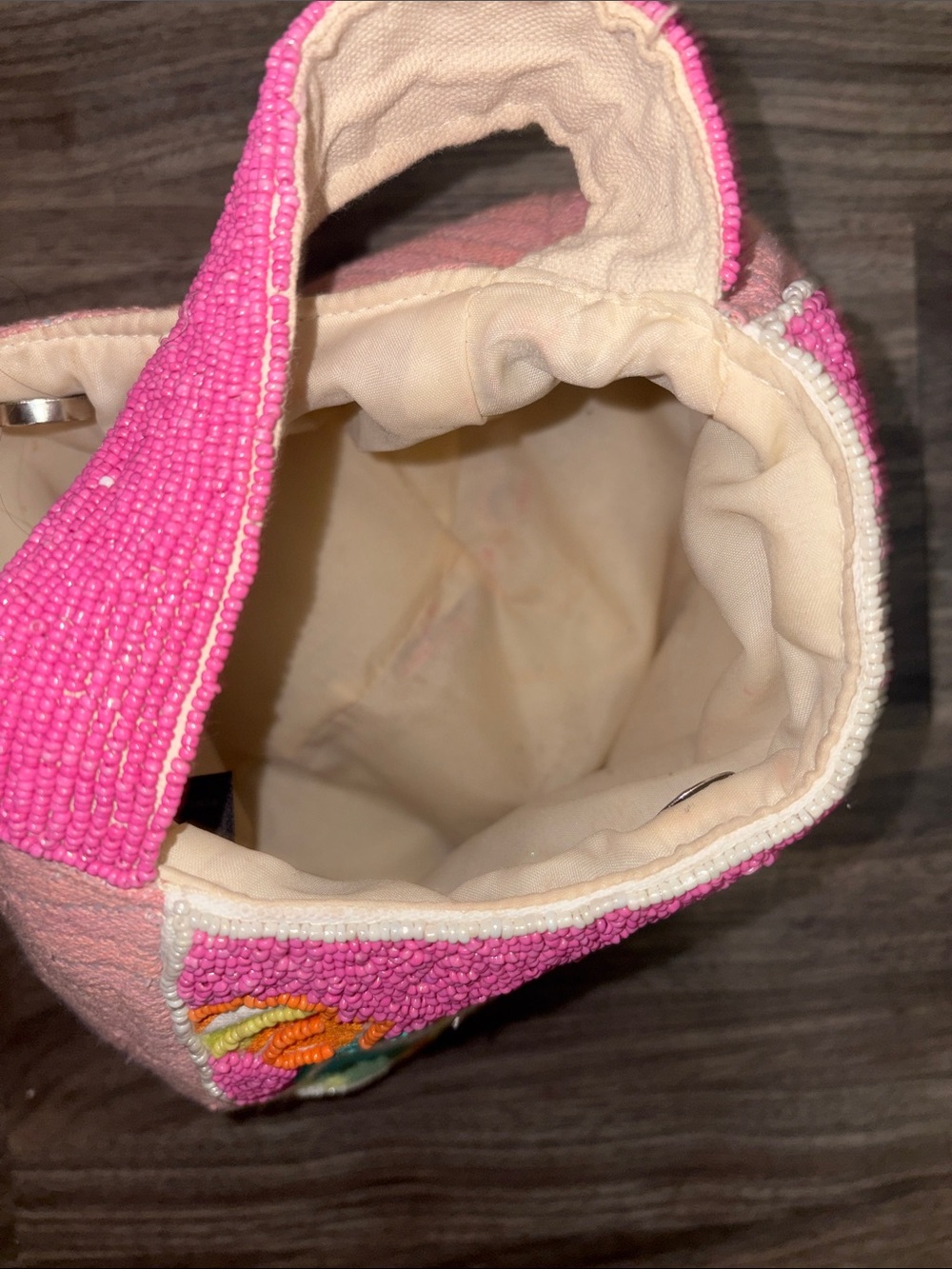 Beaded Floral Pink Shoulder Bag - Picture 2 of 2